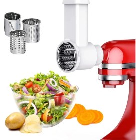 Resim Sagrado Dilimleyici Parçalayıcı Ataşmanları, Kitchenaid Stand Mikser Için Taze Hazırlama Sebze Dilimleyici, Temizleme Fırçalı Salata Yapıcı (Yurt Dışından) 