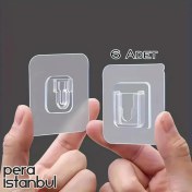 Resim Pera İstanbul 2 Adet Süper Güçlü Şeffaf Çerçeve Askısı Resim Mutfak Kancası Kendinden Yapışkanlı Şeffaf Yapışkan 