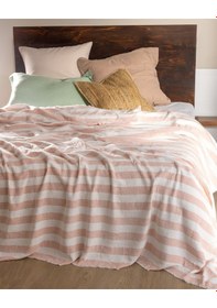 Resim Madame Coco Aviral Çift Kişilik Pamuklu Yatak Örtüsü - Pudra 8684427228654 Pudra 