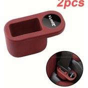 Resim Dashanshop 2 Adet Kırmızı Silikon Spor Emniyet Kemili Kıskacı Evrensel Tasarım Çizilmeye Dayanıklı 