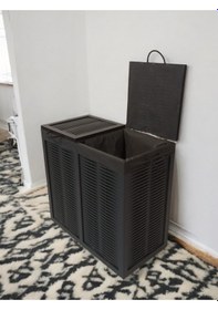 Resim Woodluck 2 Li Kirli Çamaşır Sepeti Yıkanabilir Bezli Siyah 