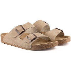Resim Roy Jones Breezestep Unisex Bej Çift Toka Günlük Terlik 6500 Bej 