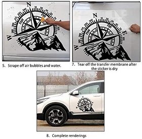 Resim 1 Adet Araba Off-Road SUV Yan Gövde Çıkartması Pusula Dağ Çıkartması SUV Off-Road Su Geçirmez 