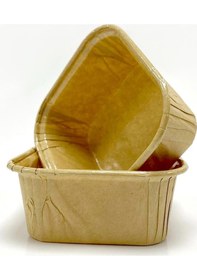 Resim Dolphin Muffin Kare Kağıt Kraft Sarı Kek Kalıbı Kapsülü Kabı - 50 Adetlik 1 Paket Renkli 