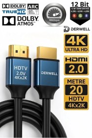 Resim 20 Metre 20mt Premium 4k120hz Ultra Hd Tv'ler Bilgisayarlar Ve Monitör Ekranları İçin Versiyon 2.1v 4k 6ohz 18 Gbps 2160p Görüntü Kablosu Dijital Ultra Kablo 001 