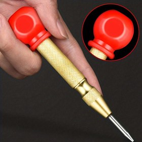 Resim 1 adet Otomatik Merkez Delme, 12.7cm Bahar Merkez Delme, Ayarlanabilir Gerilim, Kırmızı Tutma Kolu 
