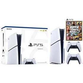 Resim Sony Playstation 5 Slim CD Edition - 2. Dualsense Ps5 Kol - GTA 5 Oyun Konsolu (İthalatçı Garantili) 