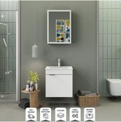 Resim BIANI Fix Loft 55 cm Banyo Dolabı Renk Mat Beyaz 
