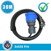 Resim Karavan Elektrik Girişi Uzatma Kablosu 30 Metre 2x16A Fiş - 3x32A Priz 