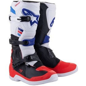 Resim Alpinestars Tech 3 Kros Motosiklet Botu Kırmızı Mavi 