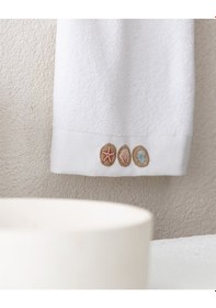 Resim Madame Coco Tercet Nakışlı %100 Pamuk Yüz Havlusu - Beyaz - 50x76 Cm 8684427212424 Beyaz 