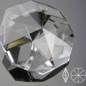Resim 14 mm Şeffaf Octagon Işlenmiş Avize Taşı 20 Adet 