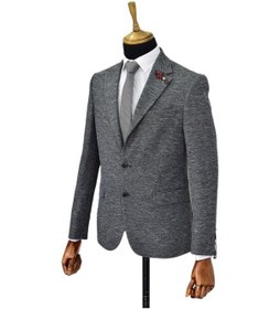 Resim Erkek Tek Spor Ceket Çift Yırtmaçlı Bgl-st03972 Koyu Gri 
