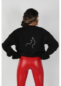 Resim Kadın Sıfır Yaka Baskılı Sweatshirt 001 