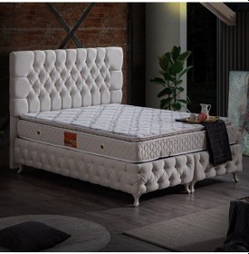 Resim Setaymobilya Baza, Cappy Krem Mdf Baza + Başlık + Real Pedli Yatak 