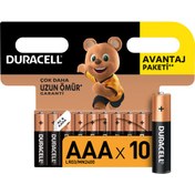 Resim Duracell Basic İnce Kalem Pil 10'lu AAA 