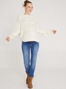 Resim VAVIEN Kadın Koyu Mavi Hamile Skinny Jean Likralı Denim Pantolon 1073 