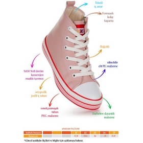 Resim Kiko Kids Pant Günlük Bağcıklı Fermuarlı Kız Bebek Spor Ayakkabı Pudra Pudra 