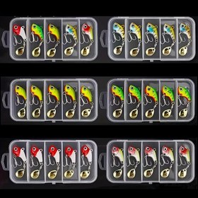 Resim 5 Adet Dönen Metal VIB Titreşimli Yem, Spinner Kaşık Balıkçılık Yemleri Jigs, Alabalık Kış Balıkçılığı Sert Yemler Tackle Pesca 