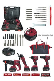 Resim Daflong PRO DİJİTAL EKRANLI 4'LÜ DİJİTAL SET 700NM DİJİTAL TORK+DİJİTAL SPİRAL+DİJİTAL MATKAP+D.HİLTİ DFL274 