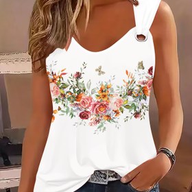 Resim Kadınlar İçin Outdoor Şık 3D Çiçek Desenli Çift Halkalı Spor Yelek 