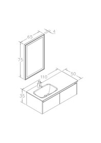 Resim Orka Lisbon 110 Cm Mdf Mat Antrasit Banyo Dolabı Takımı Antrasit 