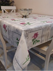 Resim Elyaflı Pvc Muşamba - Desenli Silinebilir Masa Örtüsü Mor Mor 