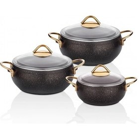 Resim Taç Luna Granit 3 Lü Güveç Set Siyah TAC.073 Siyah 