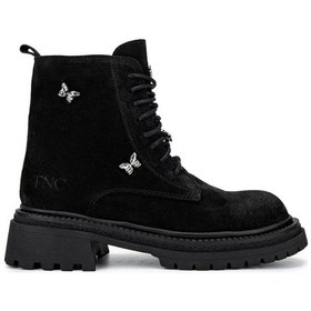 Resim Tamer Tanca Kadın Hakiki Deri Siyah Süet Casual Bot 1031 187-r340 Bn Bot Sk24-25 Sıyah Suet Siyah Süet 