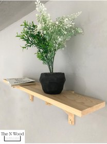 Resim The N Wood Ahşap Kitaplık Duvar Rafı 