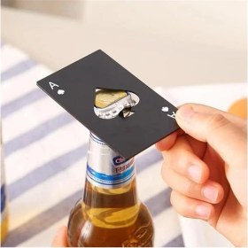 Resim AyrStore Poker Kart Maçı As'ı Paslanmaz Çelik Şişe Açacağı Gümüş 