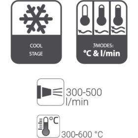 Resim 2000W 300-600 C Ayarlanabilir Sıcak Hava Tabancası Specco 