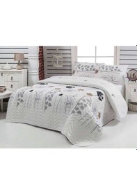 Resim Eponj Home Kapitone Yatak Örtüsü Seti Tek Kişilik Atlantis Beyaz 