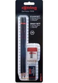 Resim Rotring 2'li 2b Sınav Kalemi Silgi Kalemtraş Sınav Seti 