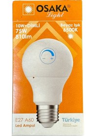 Resim Osaka 10w 75w 6500k Beyaz Işık E27 Duylu Dim Edilebilir Led Ampul 8 Adet 