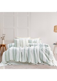 Resim Schafer Home Costa İpliği Boyalı Tek Kişilik Nevresim Takımı 3 Parça-haki 