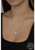 Resim Union Swarovski Crystal Kadın Oval Gümüş Kolye (550093166) 