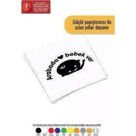 Resim Arabada Bebek Var Sticker Oto Motor Laptop Duvar Folyo Sticker 70 x 42 cm 