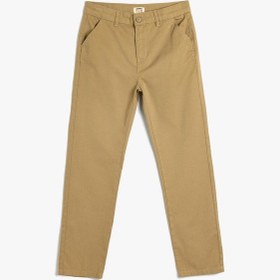 Resim Koton Chino Pantolon Cepli Pamuklu Deve Tüyü 5wkb40057tw Taba 