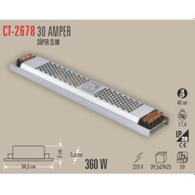 Resim Cata Ct-2578 30 Amper 12 Volt Slim Şerit Led Trafosu (321611457) 