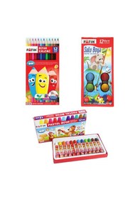Resim Fatih 3 Lü Boya Kırtasiye Seti (kuru+sulu+pastel Boya) 