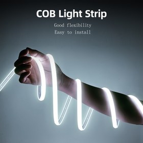 Resim [9W/m Esnek COB LED Şerit Işıklar] SUNBEYOND COB LED Şerit Işıklar, Esnek Su Geçirmez Dış Mekan Aydınlatması, 288 LED/m, Yüksek Parlaklık Beyaz ve Sıcak Beyaz, Yapışkanlı, 9W/metre, Mutfak, Bahçe, Ev Dekorasyonu için, Avrupa Standart Fiş ve Anahtarlı, Uzaktan Kumanda/Pilsiz 