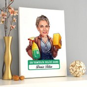 Resim Temizlik Delisi Anne Karikatürlü Kanvas Tablo 