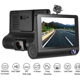 Resim 3 Kameralı 1080p Yol Kayıt Araç Kamerası Türkçemenü Üç Kameralı 