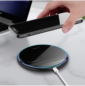 Resim X8 15w Qı Yuvarlak Akrilik Ayna Kablosuz Şarj Cihazı Siyah 