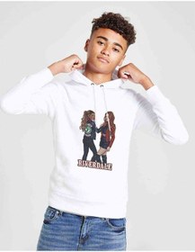 Resim Riverdale Cheryl & Toni Baskılı Unisex Çocuk Kapüşonlu Beyaz Swe Beyaz 