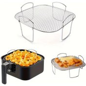 Resim Honeybeeshop 1 Adet 304 Paslanmaz Çelik Hava Fritöz Aksesuarı Barbekü Izgara Yağ Süzme Rafı 