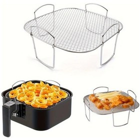 Resim Honeybeeshop 1 Adet 304 Paslanmaz Çelik Hava Fritöz Aksesuarı Barbekü Izgara Yağ Süzme Rafı 