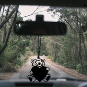 Resim VELUX HOME Araba Dikiz Aynası Süsü Kalpli Ayı Metal 