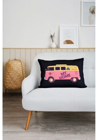 Resim Karavan Camping Baskılı Tv Battaniyeli Opsiyonel Dekoratif Hediye Yastık Battaniye 2in1 Gifts-1 Çok Renkli 